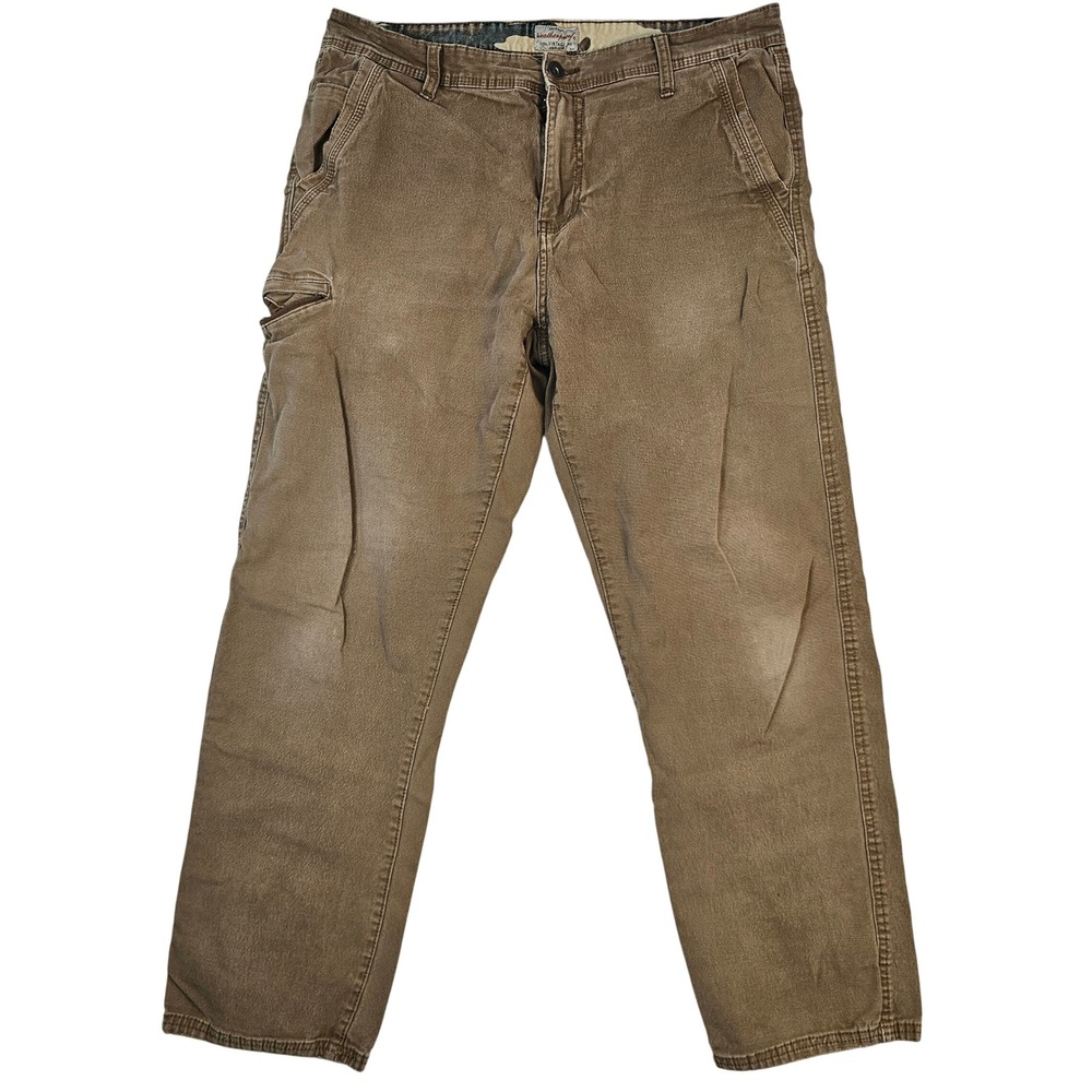 Weatherproof Vintage Mens Brown Relaxed Fit Utility Canvas Pants 36x32